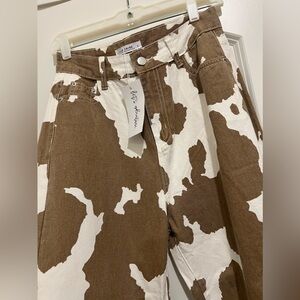 12th Tribe Size L Never Worn Tags On Cow Print Pants
